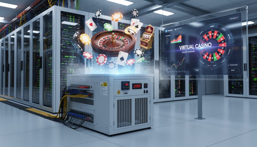 Glowing server racks inside a data-center showing the physical infrastructure behind online services
